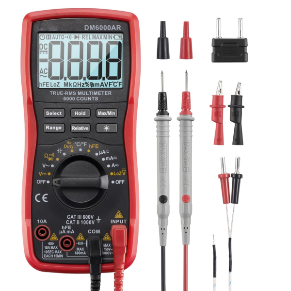 Digital Multimeter TRMS 6000 Counts Volt Meter Ohmmeter Auto-Ranging Tester